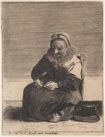KG 04158
<br/>
Zittende oude vrouw met rozekrans
<br/>
<em>Boel, Quirin (1620-1668)</em>